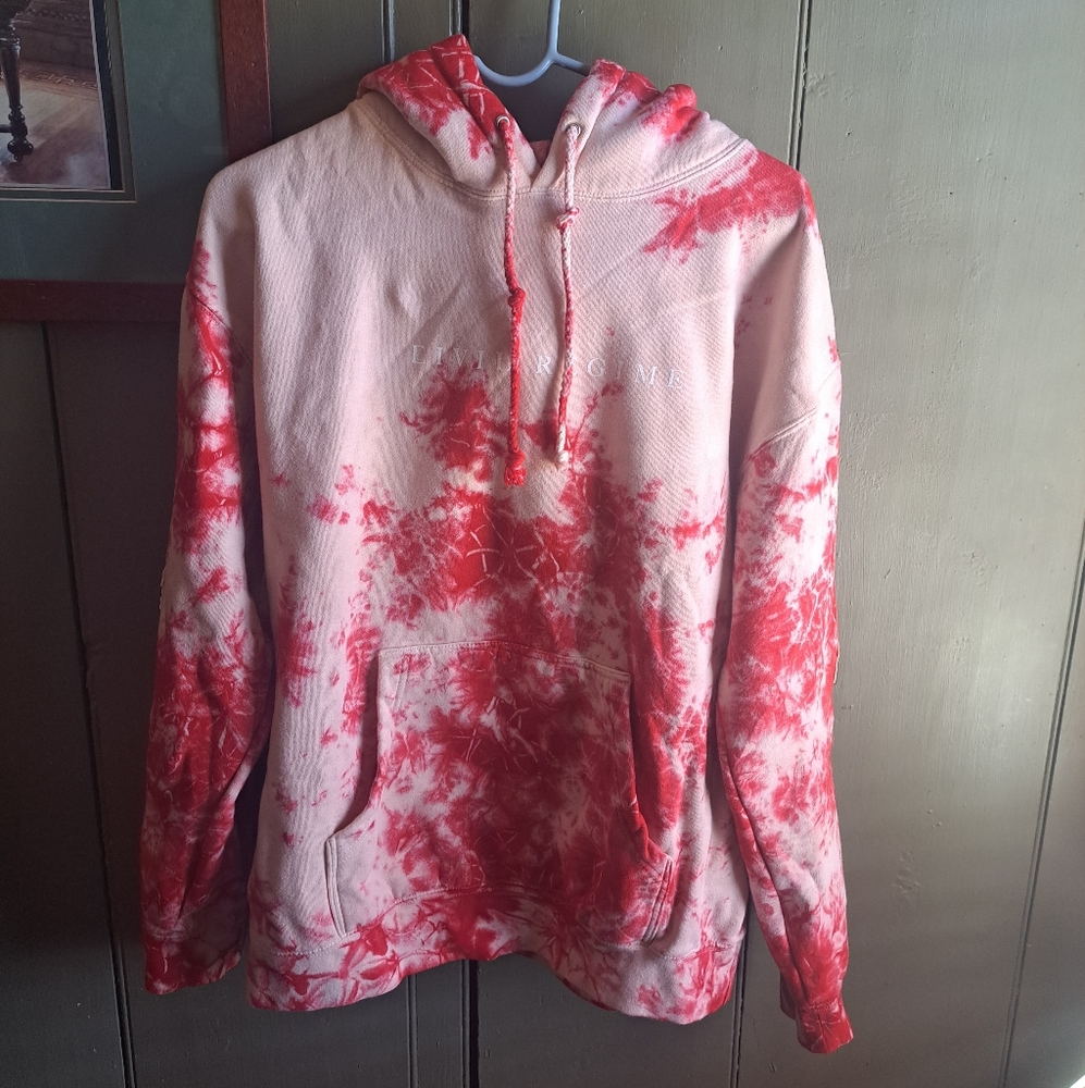 Civil Regime Marble pink and red hoodie. Size medium.